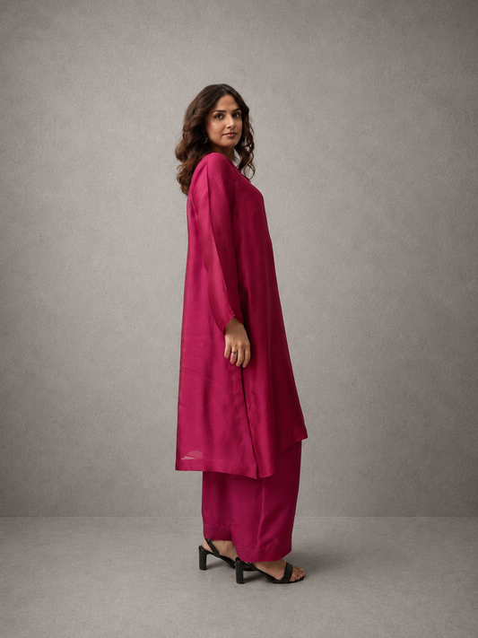 Ruby Raw Silk Co-Ord Set
