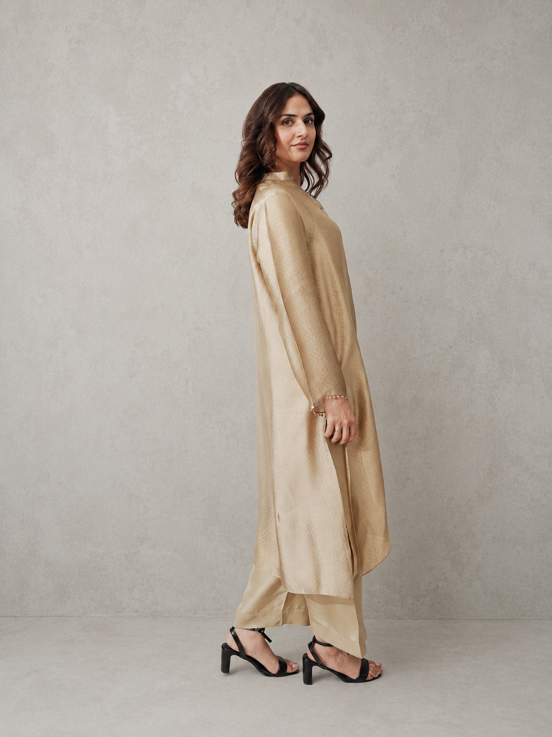 Champagne Sheesha Raw Silk Co-Ord Set