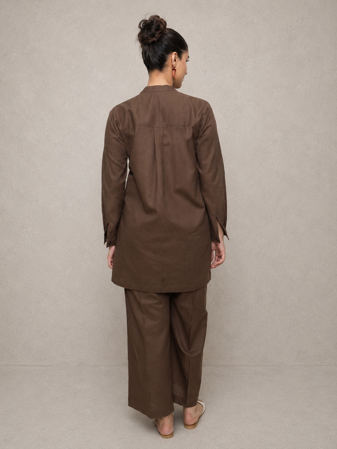 Classic chocolate Brown Irish Linen Co-Ord Set