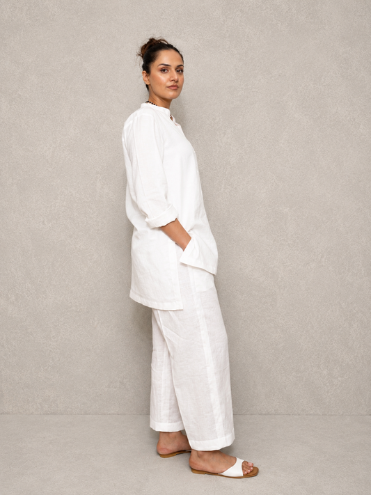 Classic White Irish Linen Co-Ord Set
