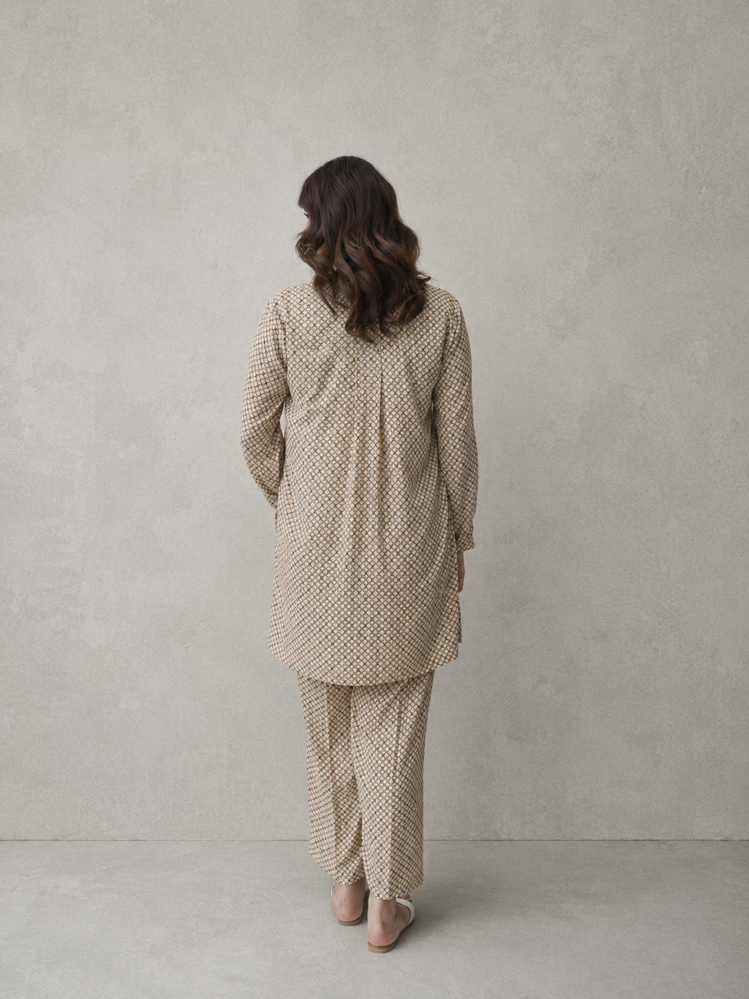 Classic Geometric Printed Georgette Co-Ord Set