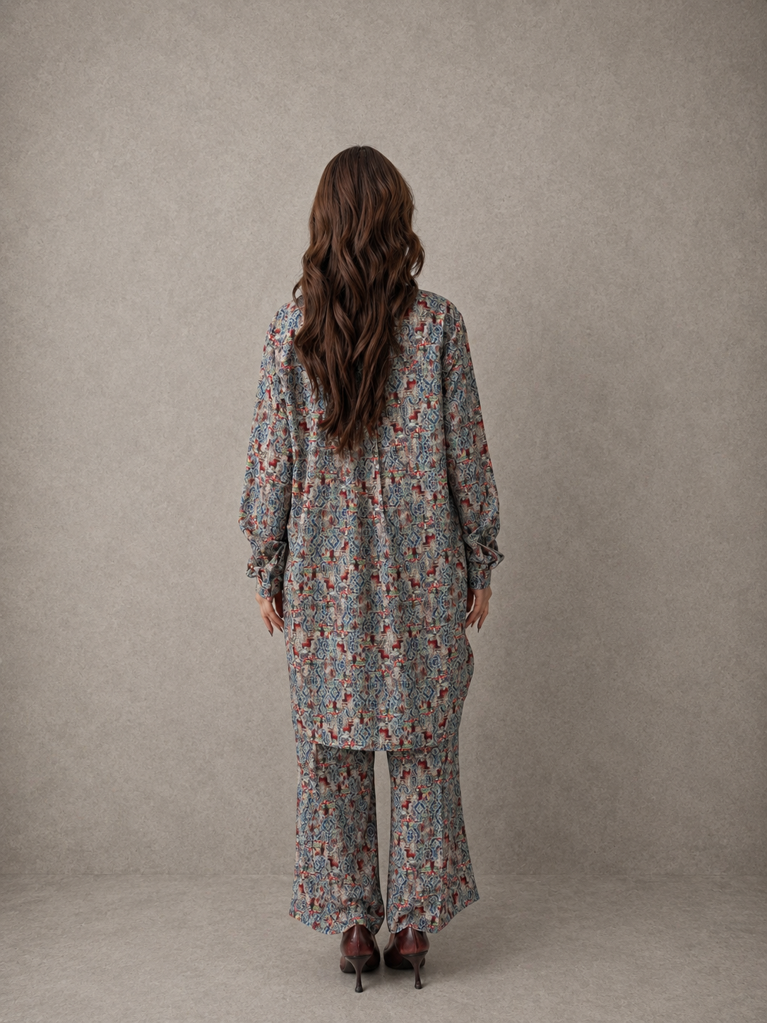 Printed Georgette Co-Ord Set – Vintage Mosaic