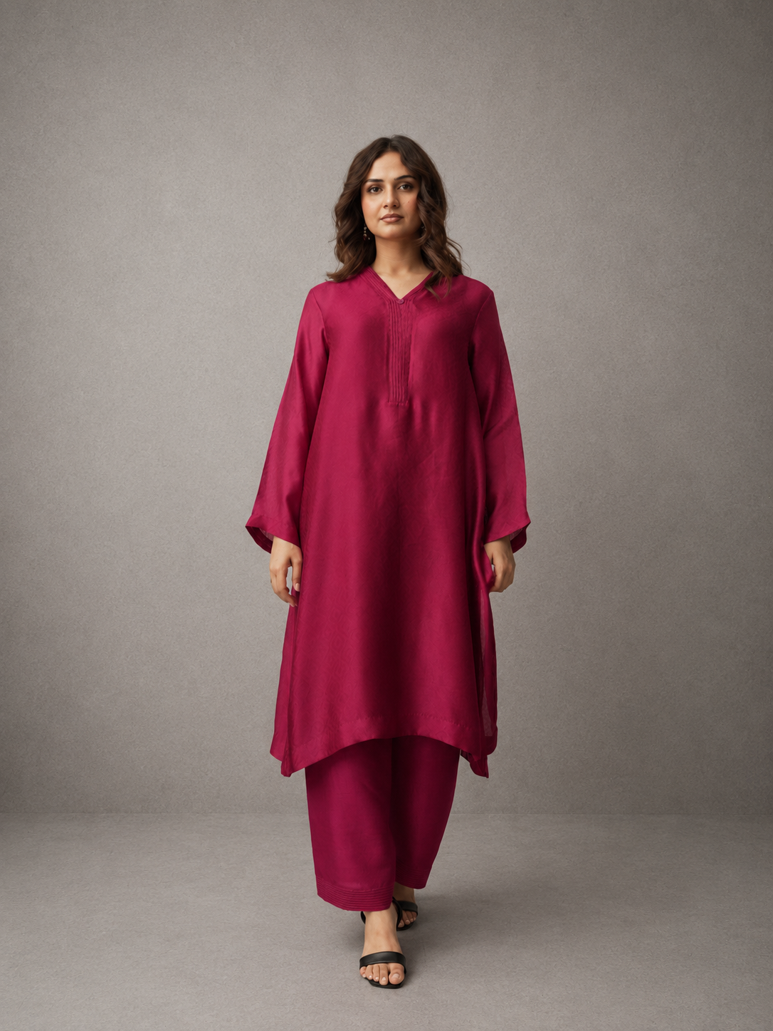 Ruby Raw Silk Co-Ord Set