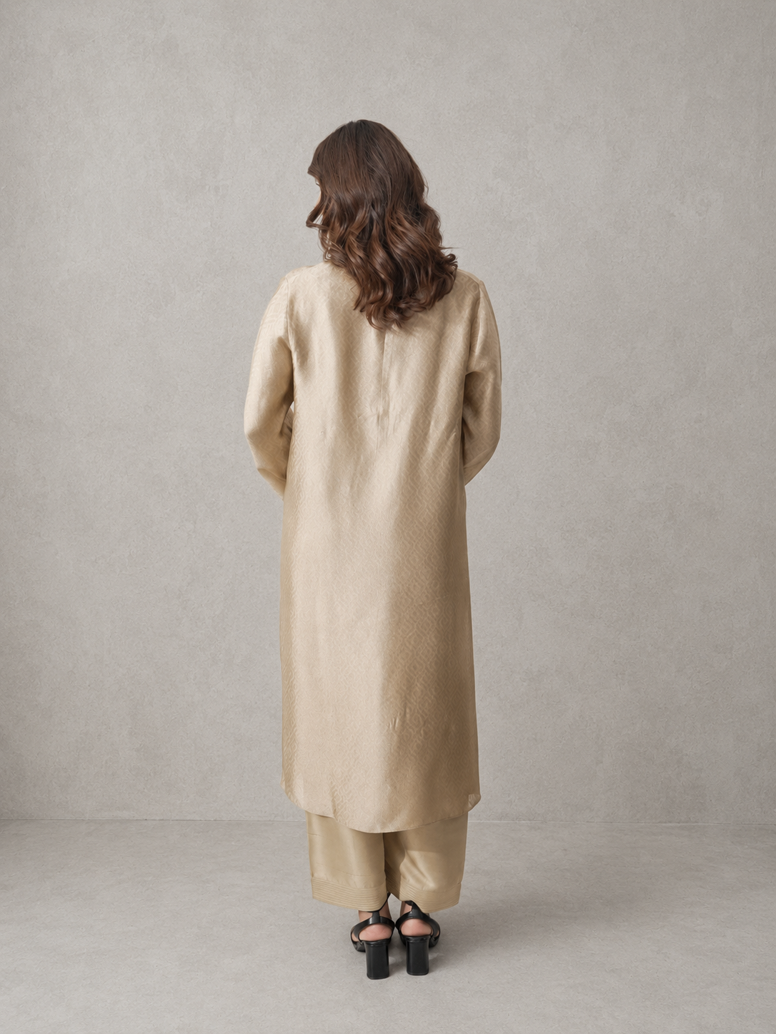 Champagne Sheesha Raw Silk Co-Ord Set