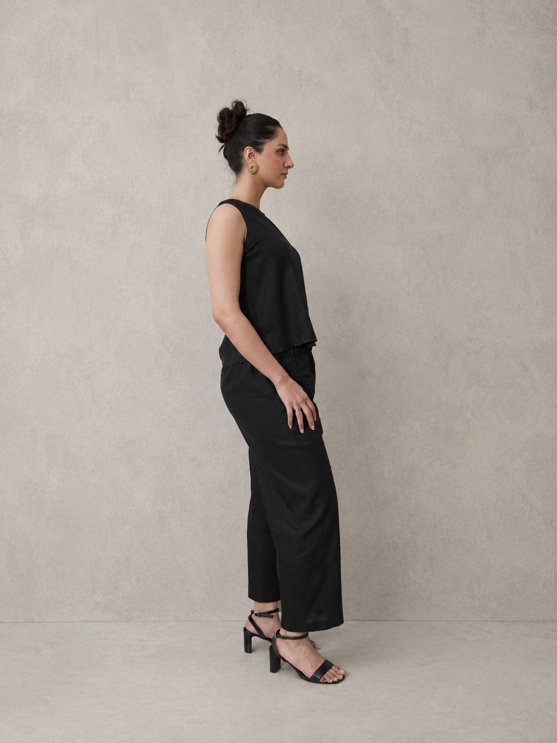 Black Irish Linen Co-Ord Set