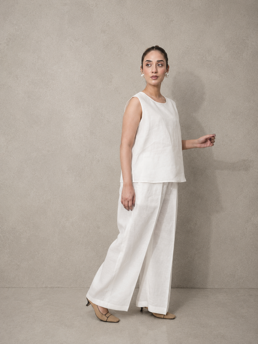 White Irish Linen Co-Ord Set