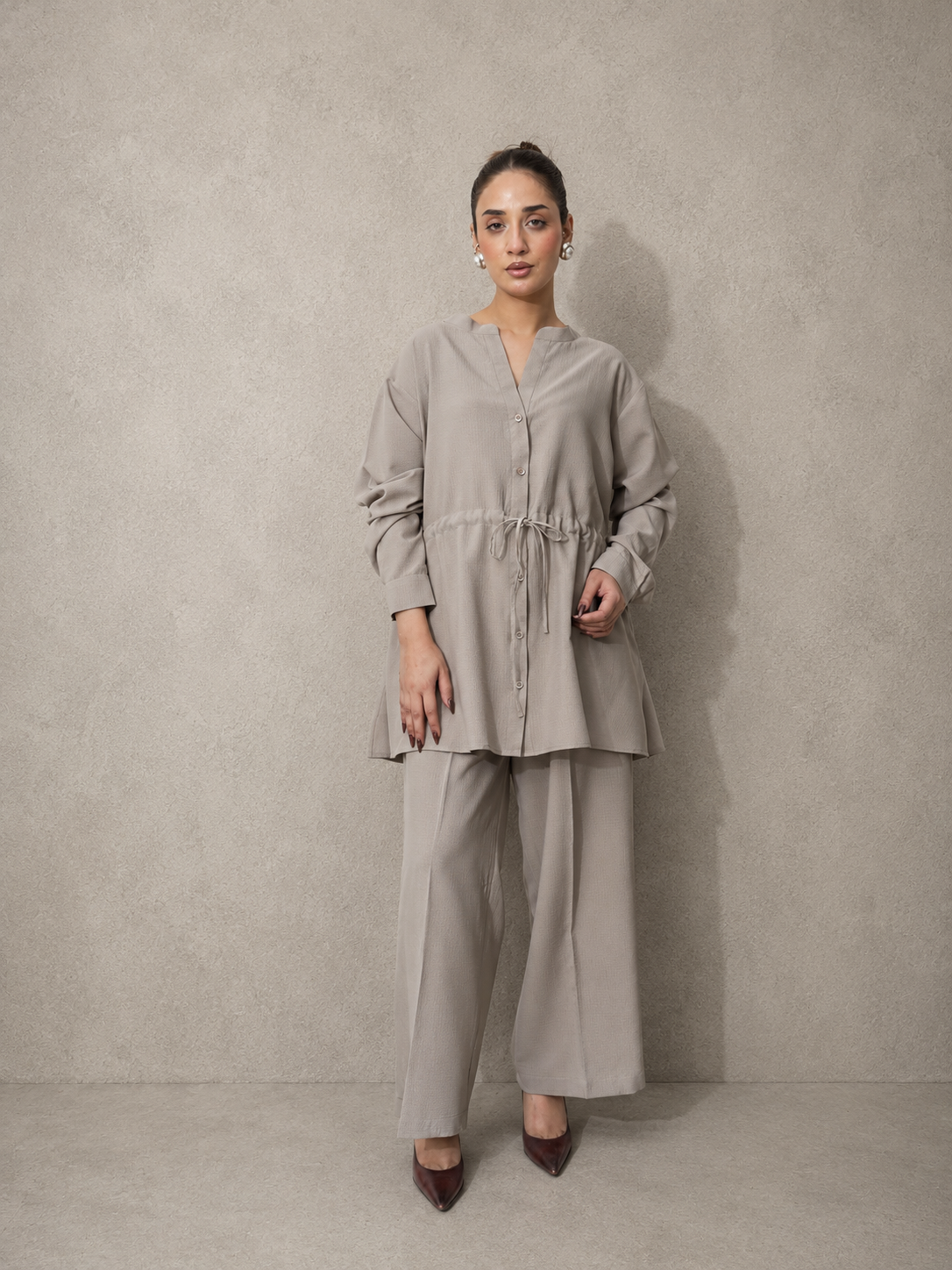 Stone Textured Georgette Co-Ord Set