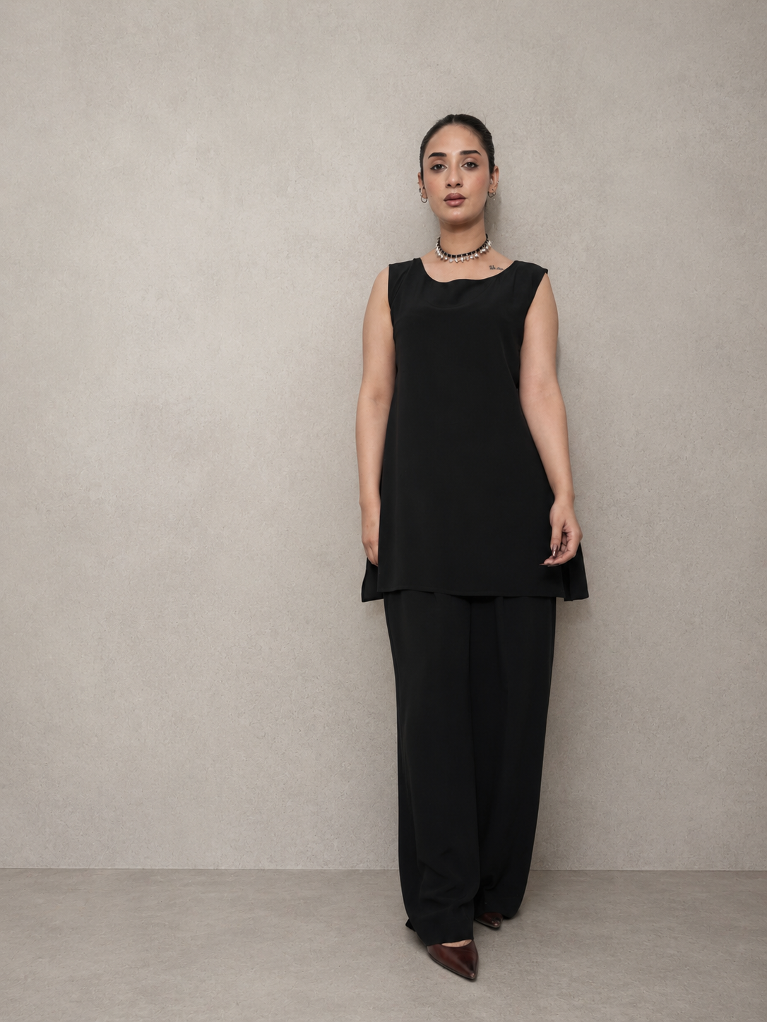 Black Georgette Co-Ord Set