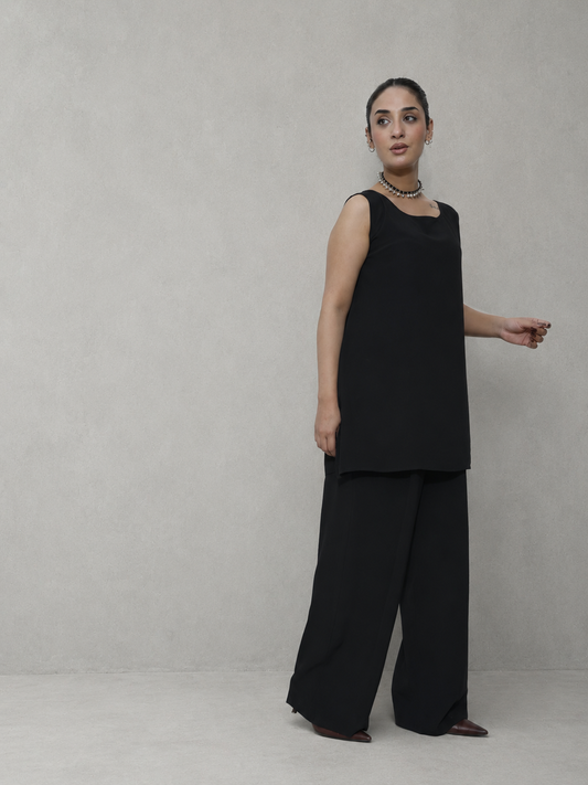 Black Georgette Co-Ord Set
