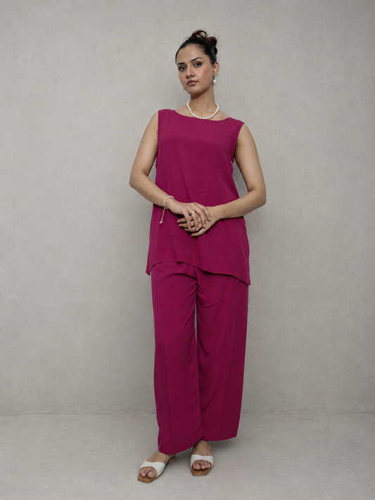 Fuchsia Georgette Co-Ord Set