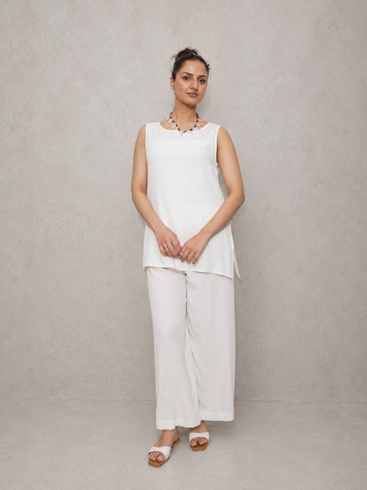 Ivory Georgette Co-Ord Set