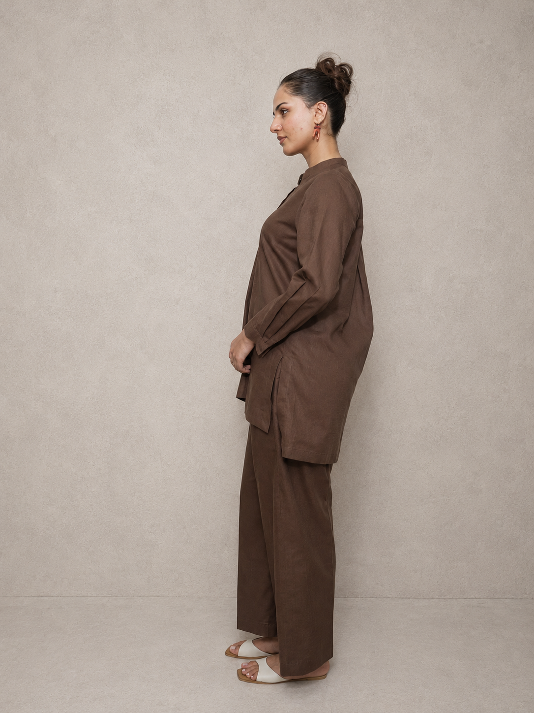 Classic chocolate Brown Irish Linen Co-Ord Set