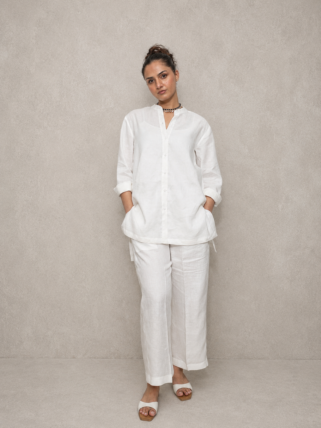 Classic White Irish Linen Co-Ord Set