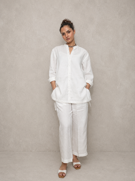Classic White Irish Linen Co-Ord Set