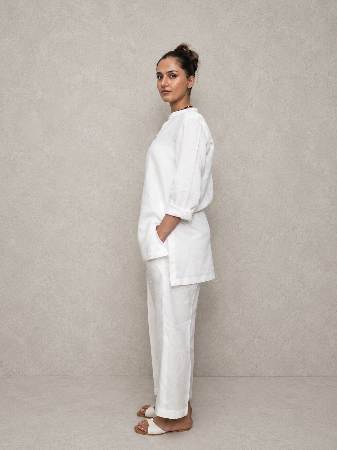 Classic White Irish Linen Co-Ord Set