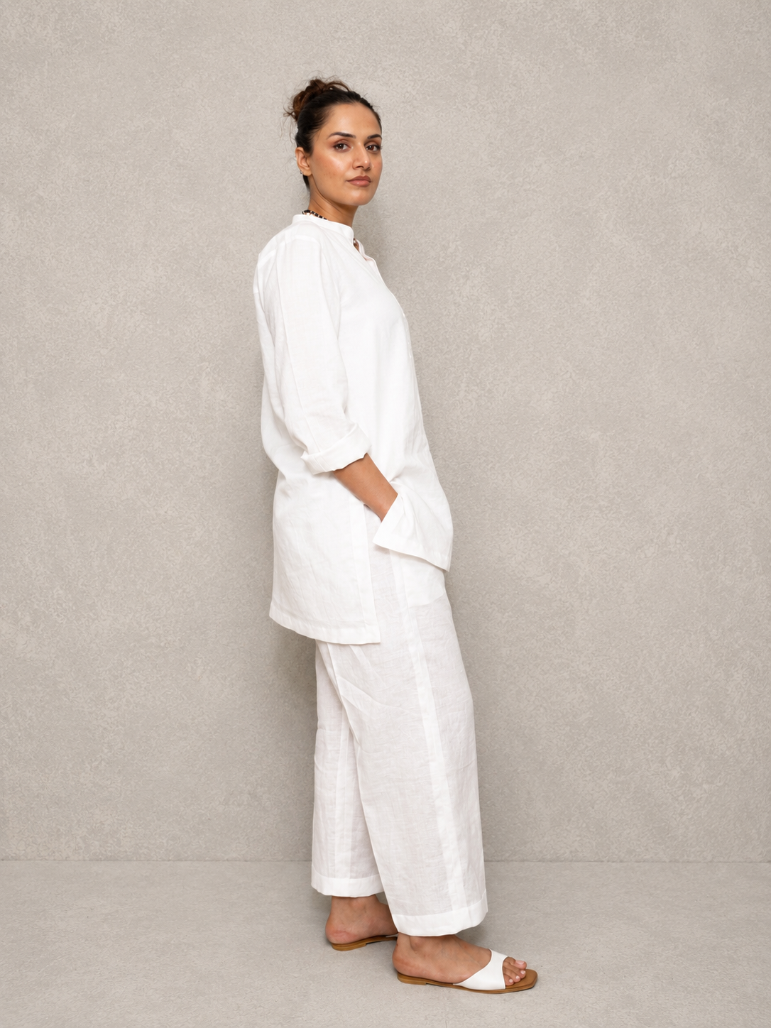 Classic White Irish Linen Co-Ord Set