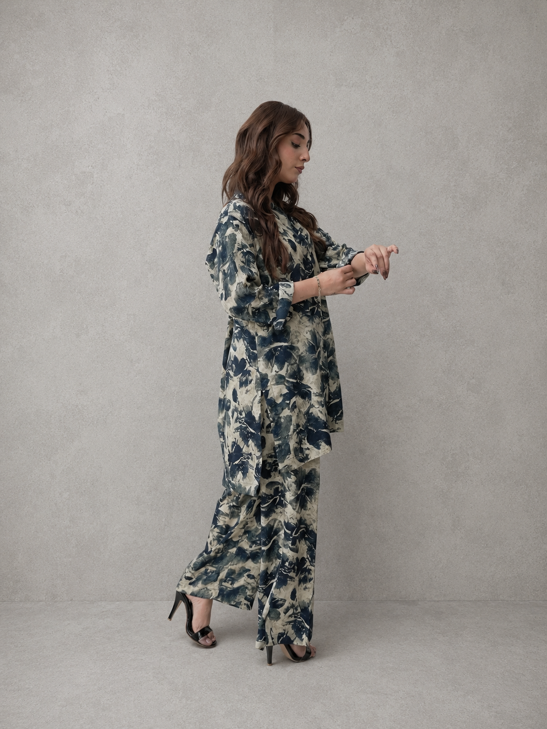 Abstract Printed Georgette Co-Ord Set